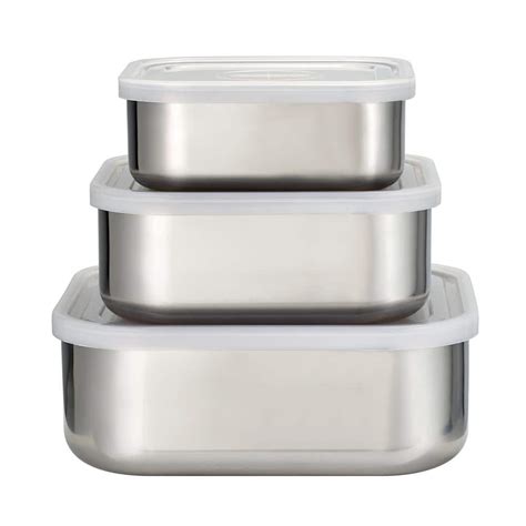 stainless steel storage box with lid|container clear lid stainless steel.